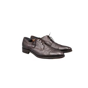Gravati Men's Size 10 D Brown Buttery Soft Peccary Leather Cap Toe Oxford Shoes